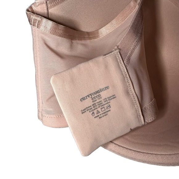 NEW with tags Sexy Sheer Mesh Plus Size Plunge T Shirt Bra 42DDD Blushing Rose - Picture 7 of 9